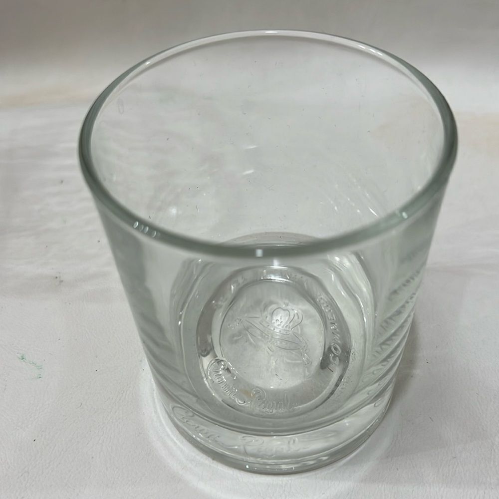 Crown Royal Rocks Glasses 8 Ounces 3 In Round 3 3/4 Inches Tall Stamped Bottom